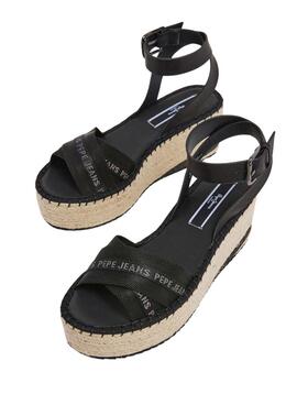 Sandalias Pepe Jeans Witney Cross Negro Para Mujer