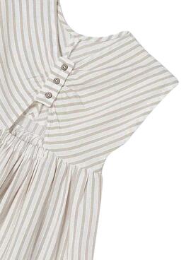 Vestido Mayoral Rayas Beige Para Niña