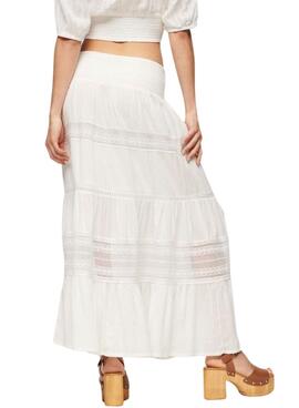 Falda Superdry Ibiza Maxi Blanco Para Mujer