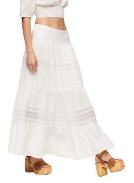 Falda Superdry Ibiza Maxi Blanco Para Mujer