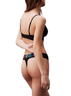 Tanga Calvin Klein Jeans Pride Negro Para Mujer