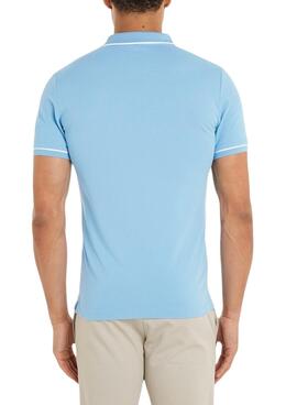 Polo Calvin Klein Jeans Tipping Slim Azul Para Hombre