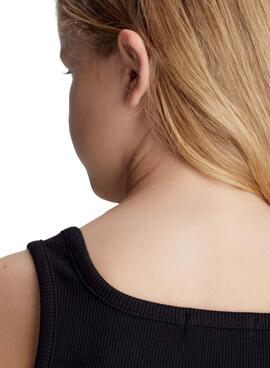 Vestido Calvin Klein Rib Badge Negro Niña