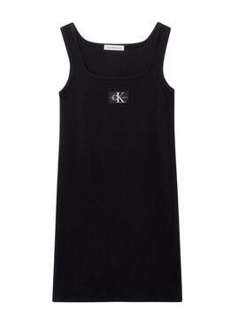 Vestido Calvin Klein Rib Badge Negro Niña