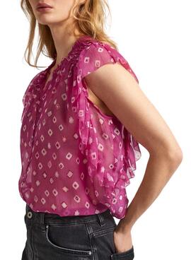 Blusa Pepe Jeans Marley Rosa Para Mujer