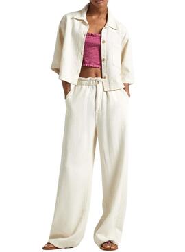 Camisa Pepe Jeans Elle Beige Para Mujer