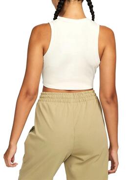 Camiseta Nike Sportswear Chill beige para mujer