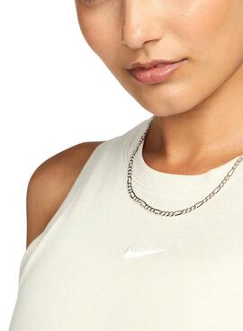 Camiseta Nike Sportswear Chill beige para mujer