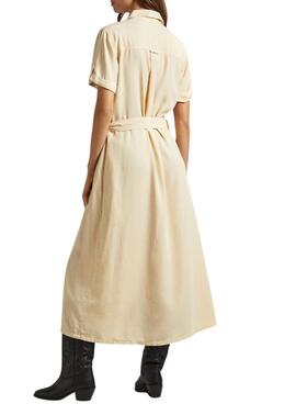 Vestido Pepe Jeans Evelinda Beige Para Mujer