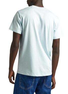 Camiseta Pepe Jeans Eggo Turquesa Para Hombre
