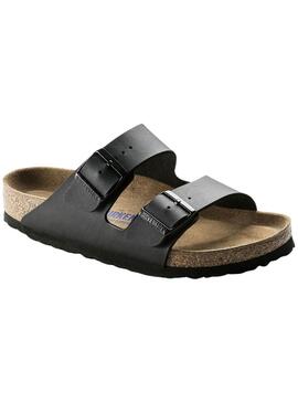 Sandalias Birkenstock Arizona Birko-Flor narrow fit negro para mujer 