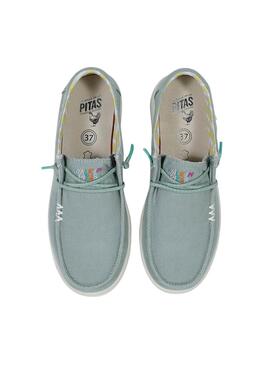 Zapatos Walkin Pitas Wallabi Natal verde para mujer