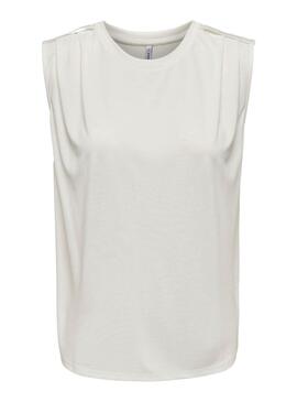 Camiseta Only Free Modal Satin Beige Para Mujer