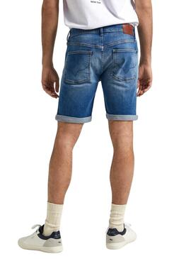 Bermuda Pepe Jeans Denim Slim Azul Para Hombre