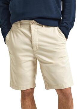 Bermuda Pepe Jeans Regular Beige Para Hombre