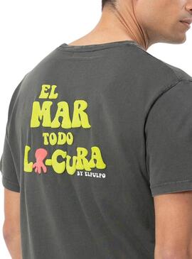 Camiseta El Pulpo Relieve Gris Para Hombre