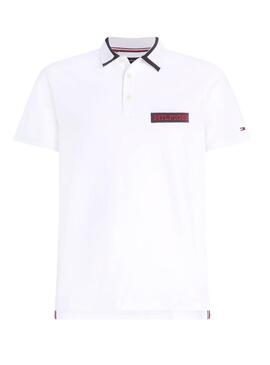 Polo Tommy Hilfiger Embro Blanco Para Hombre