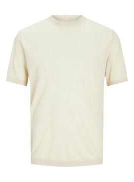 Camiseta Jack and Jones Marco Punto Crema  Para Hombre 