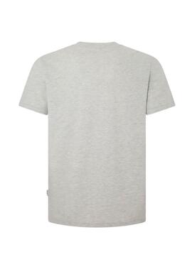 Camiseta Pepe Jeans Basica Gris Con Logo En El Pecho
