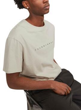 Camiseta Jack and Jones Estar Beige Para Hombre