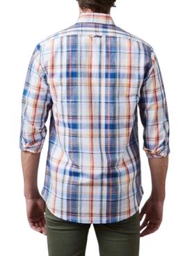 Camisa Altonadock Cuadros Azul Para Hombre