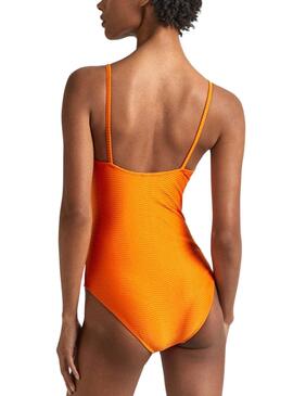  Bañador Pepe Jeans Wave Knot naranja para mujer  