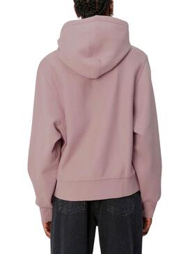 Sudadera Carhartt American Script Rosa Para Mujer