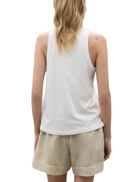 Camiseta Ecoalf Underlined Blanco Para Mujer