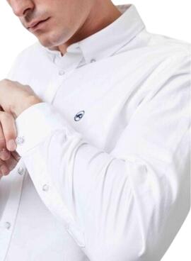 Camisa Altonadock en popelín de algodón blanco para hombre