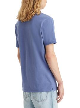Polo Levis Housemark azul vintage para hombre