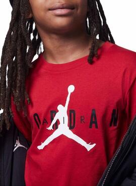 Camiseta Jordan Brand rojo para niño y niña