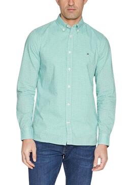 Camisa Tommy Hilfiger Flex Textured Verde Para Hombre 