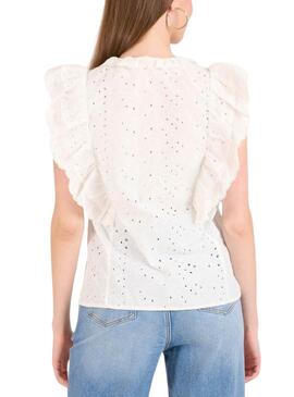 Camisa Naf Naf Ris blanco para mujer