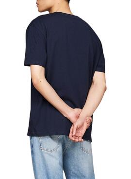 Camiseta Tommy Jeans regular flag azul marino para hombre