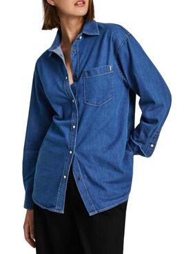  Camisa Pepe Jeans Boyfriend azul para mujer  