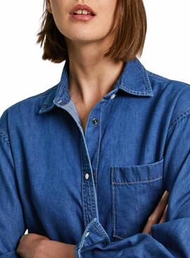  Camisa Pepe Jeans Boyfriend azul para mujer  