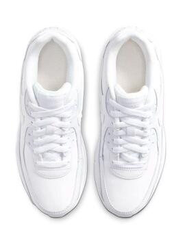 Zapatillos Nike Air Max 90 blanco de piel para niño y niña