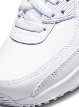 Zapatillos Nike Air Max 90 blanco de piel para niño y niña