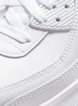 Zapatillos Nike Air Max 90 blanco de piel para niño y niña