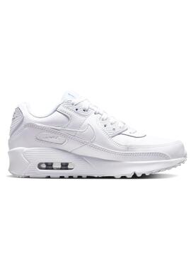 Zapatillos Nike Air Max 90 blanco de piel para niño y niña
