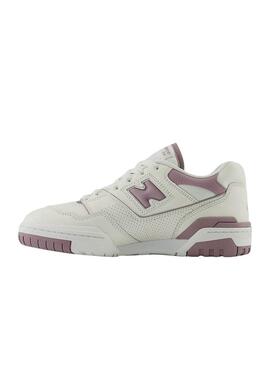 Zapatillas New Balance BB550 blanco y rosa para mujer