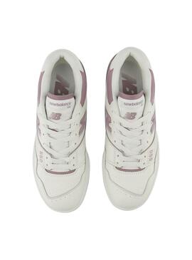 Zapatillas New Balance BB550 blanco y rosa para mujer