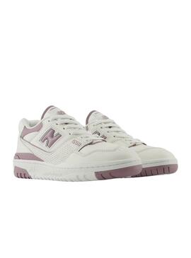 Zapatillas New Balance BB550 blanco y rosa para mujer