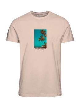 Camiseta Jack and Jones Marbella beige para niño