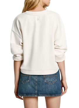 Sudadera Pepe Jeans Edeline blanco para mujer