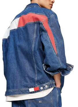   Cazadora Tommy Jeans  Aiden Oversize Trucker  azul para hombre 