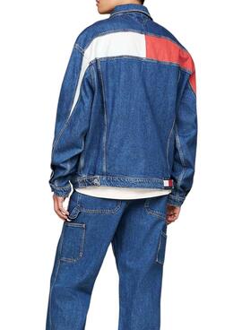   Cazadora Tommy Jeans  Aiden Oversize Trucker  azul para hombre 