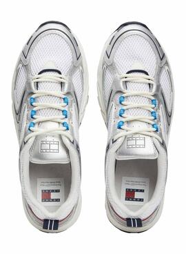 Zapatillas Tommy Jeans Archive Retro Runner plateadas para hombre