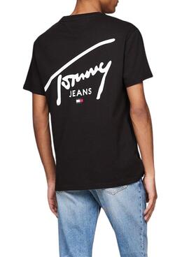 Camiseta Tommy Jeans reg signature negro para hombre
