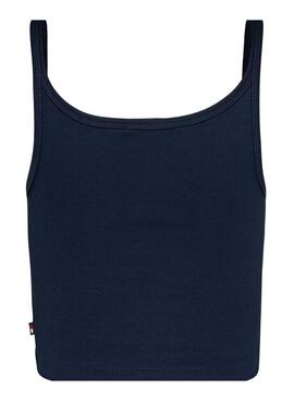 Top Tommy Jeans Varsity azul marino para mujer